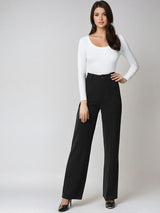 Kotty White and Black Scoop Neck T-Shirt with Trouser