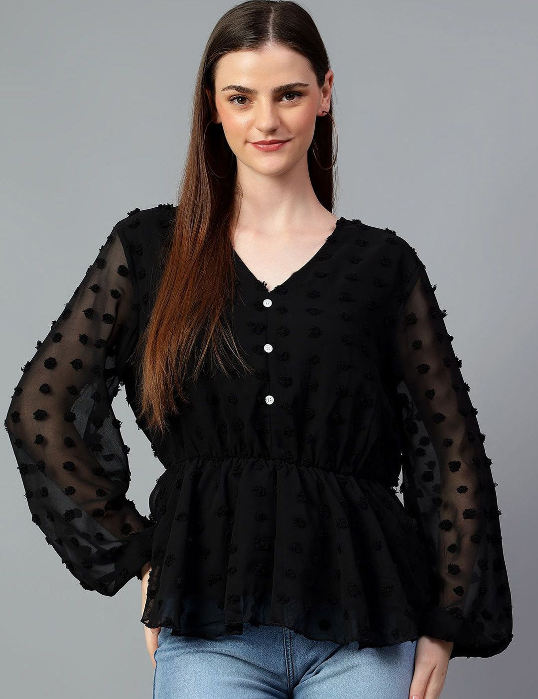 Kotty Women Solid V-Neck Top