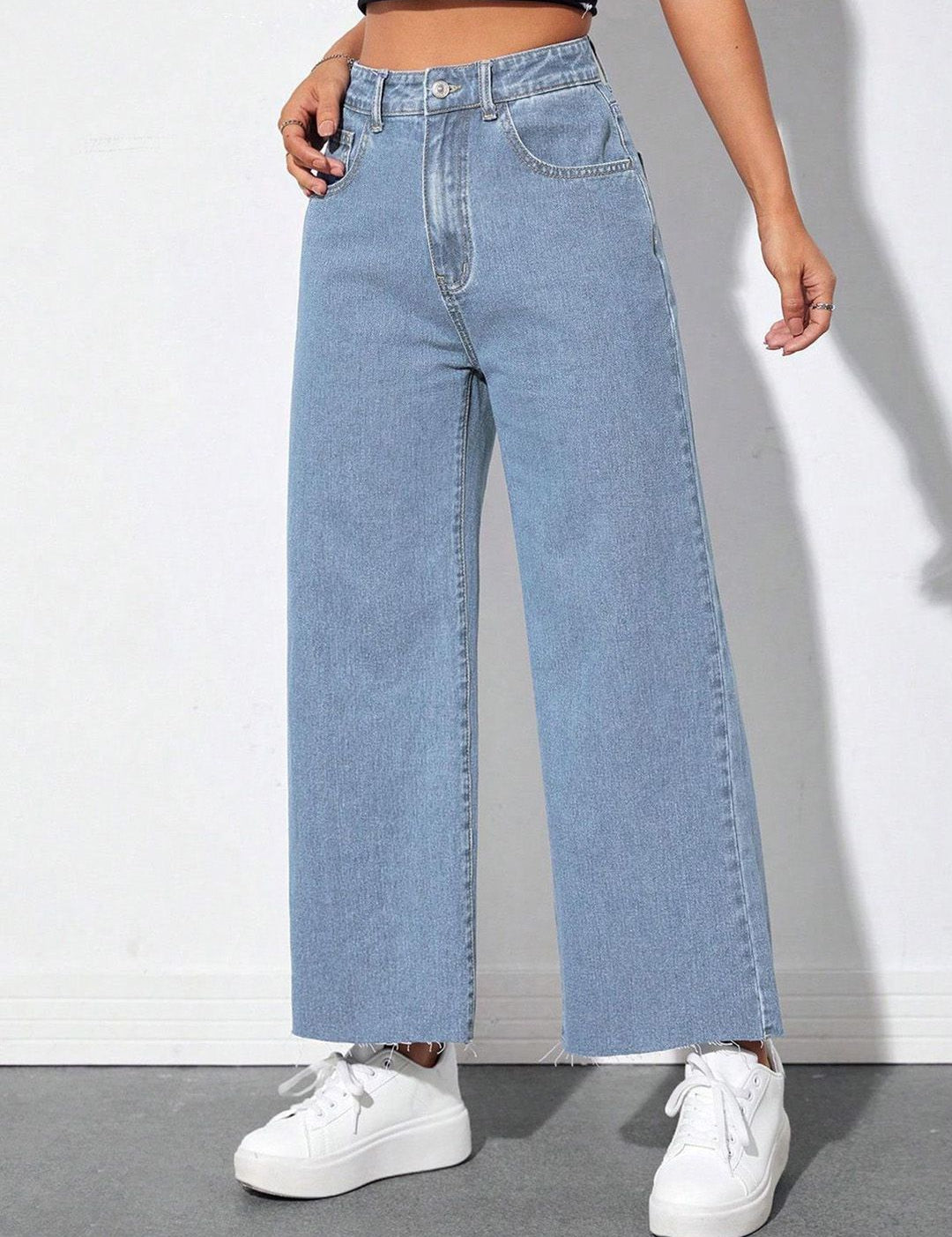 Kotty Women Jean Wide Leg High-Rise Stretchable Jeans