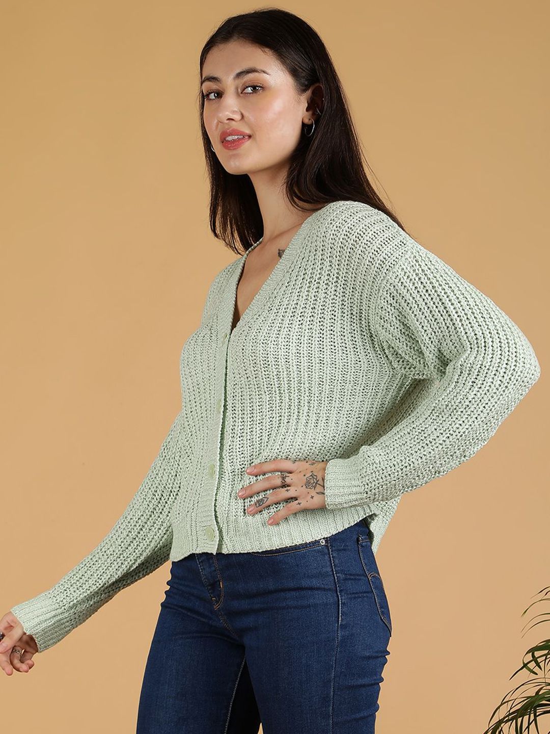 Kotty Women Cotton Ribbed Sweater