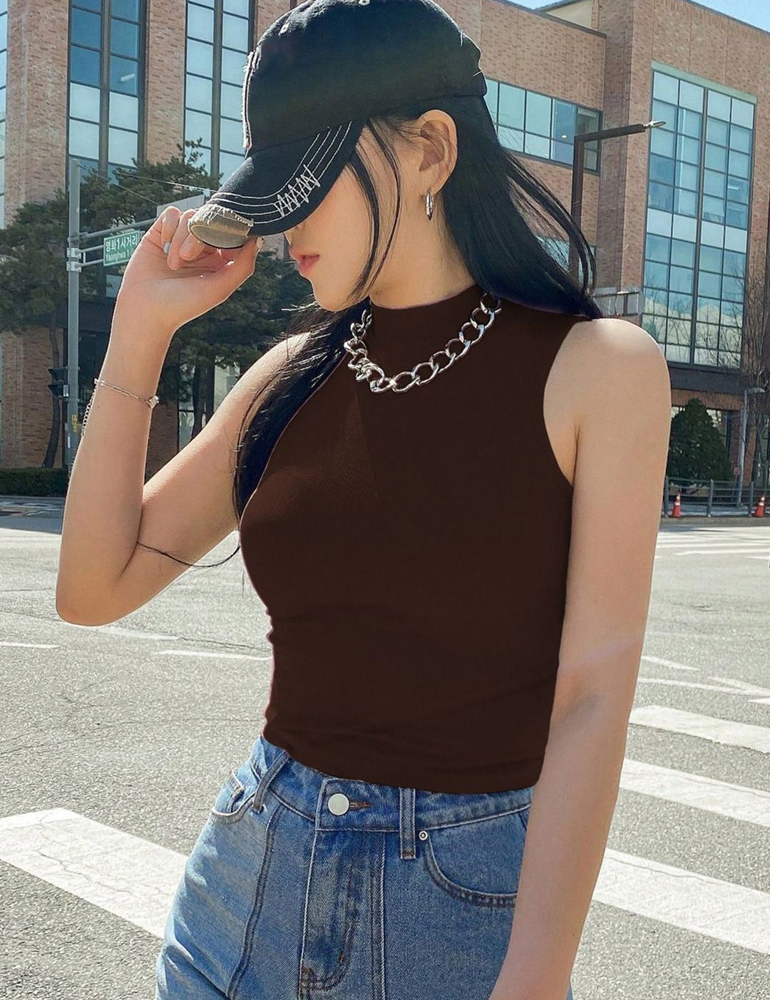 Kotty Women Solid High Neck Top