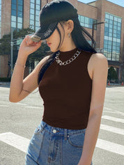 Kotty Women Solid High Neck Top