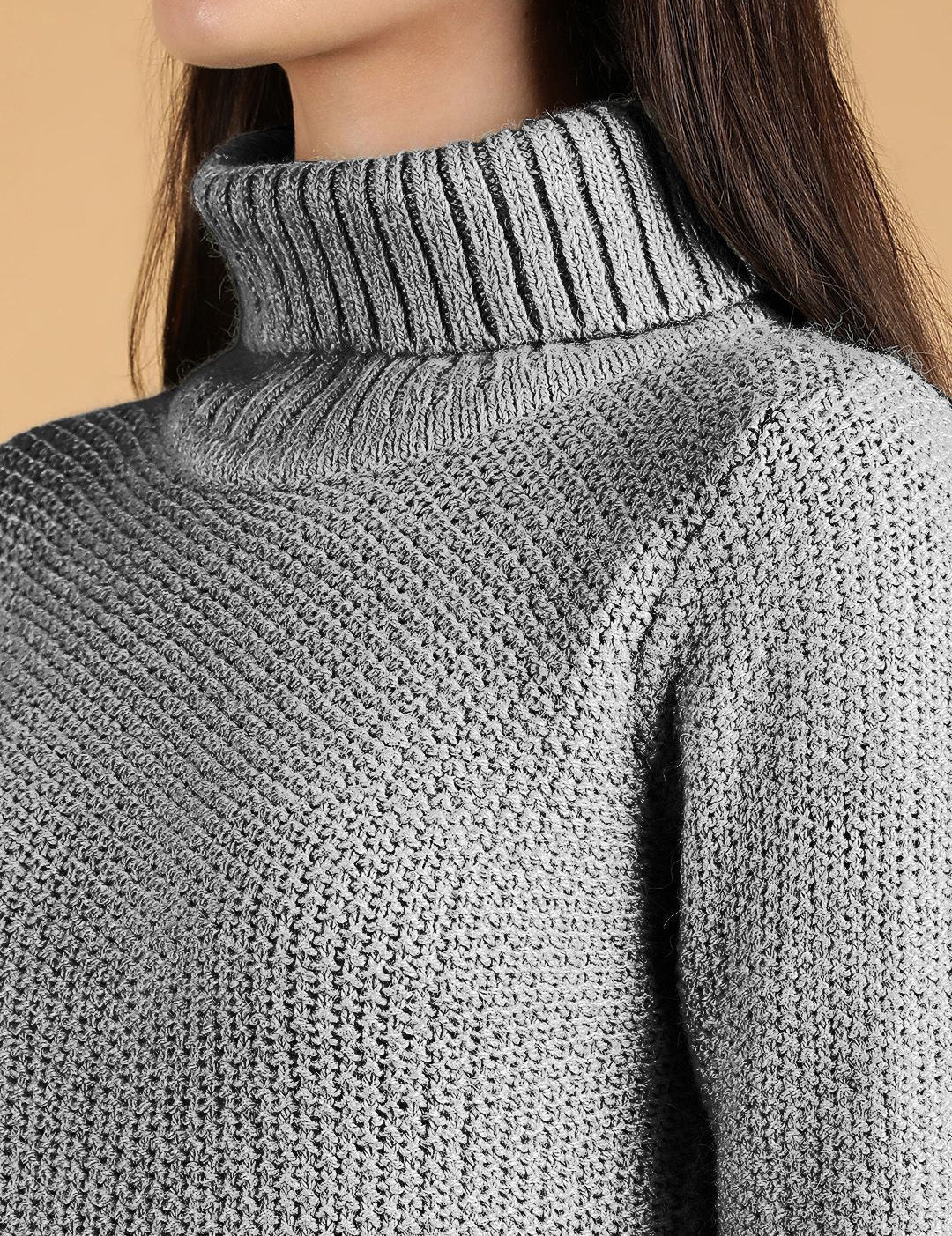 Kotty Women Turtle Neck Crop Pullover Sweaters