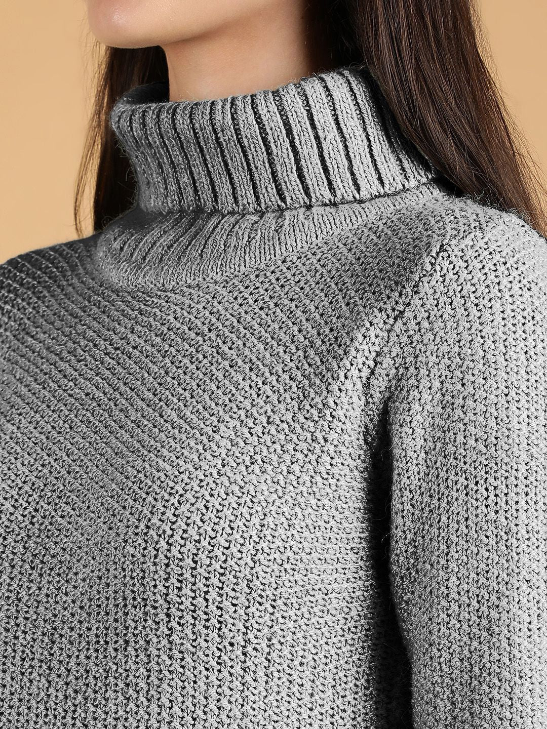 Kotty Women Turtle Neck Crop Pullover Sweaters