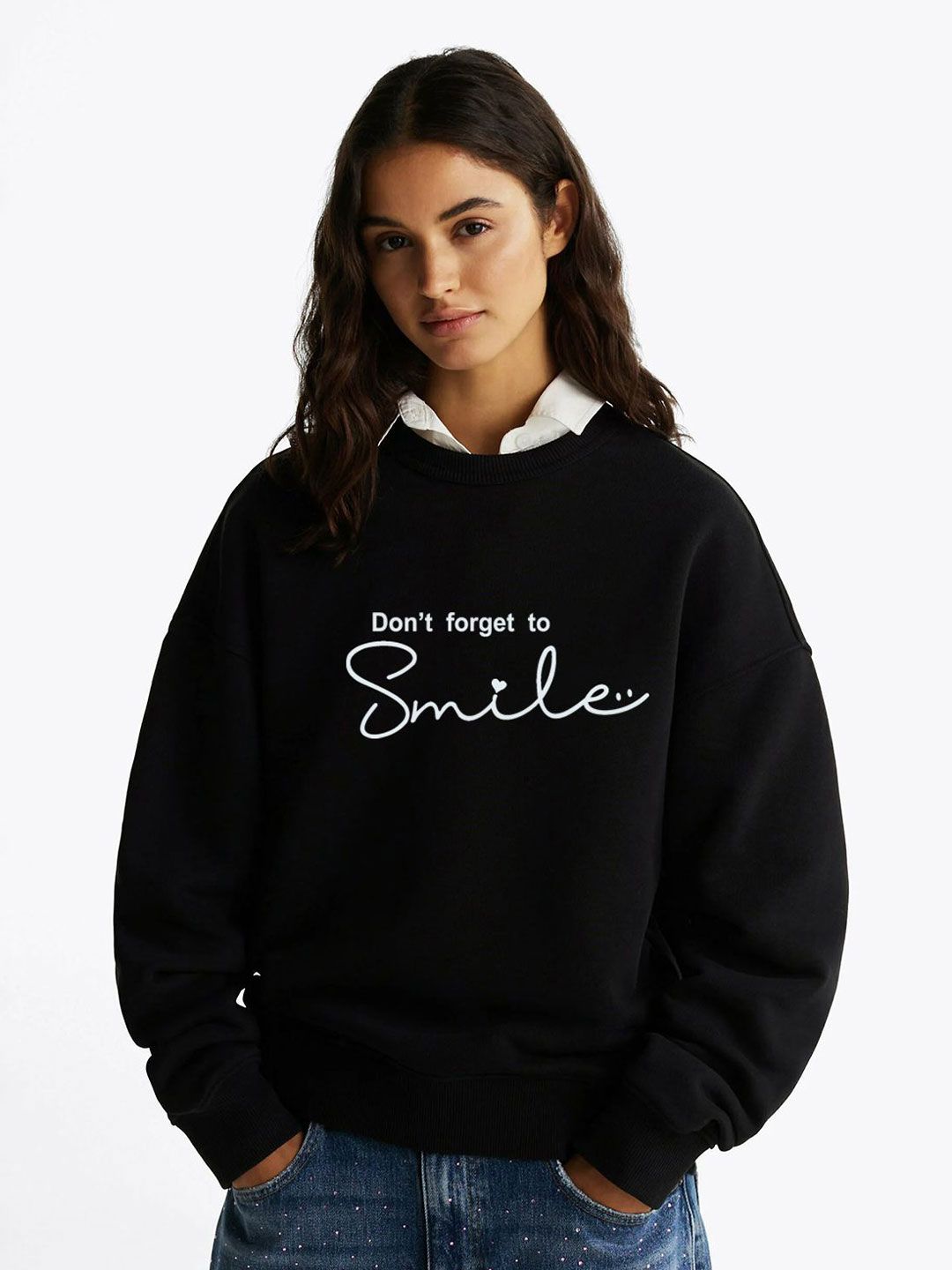 Kotty Women Typography Printed Full Sleeve Sweatshirt