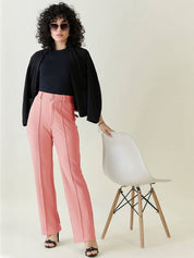 Kotty Women Straight Fit High-Rise Pleated Trousers