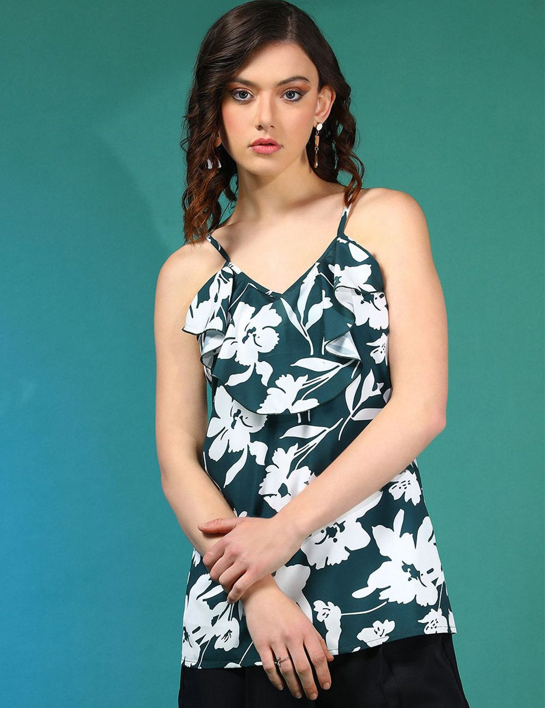 Kotty Women Floral Printed Shoulder Straps  Top