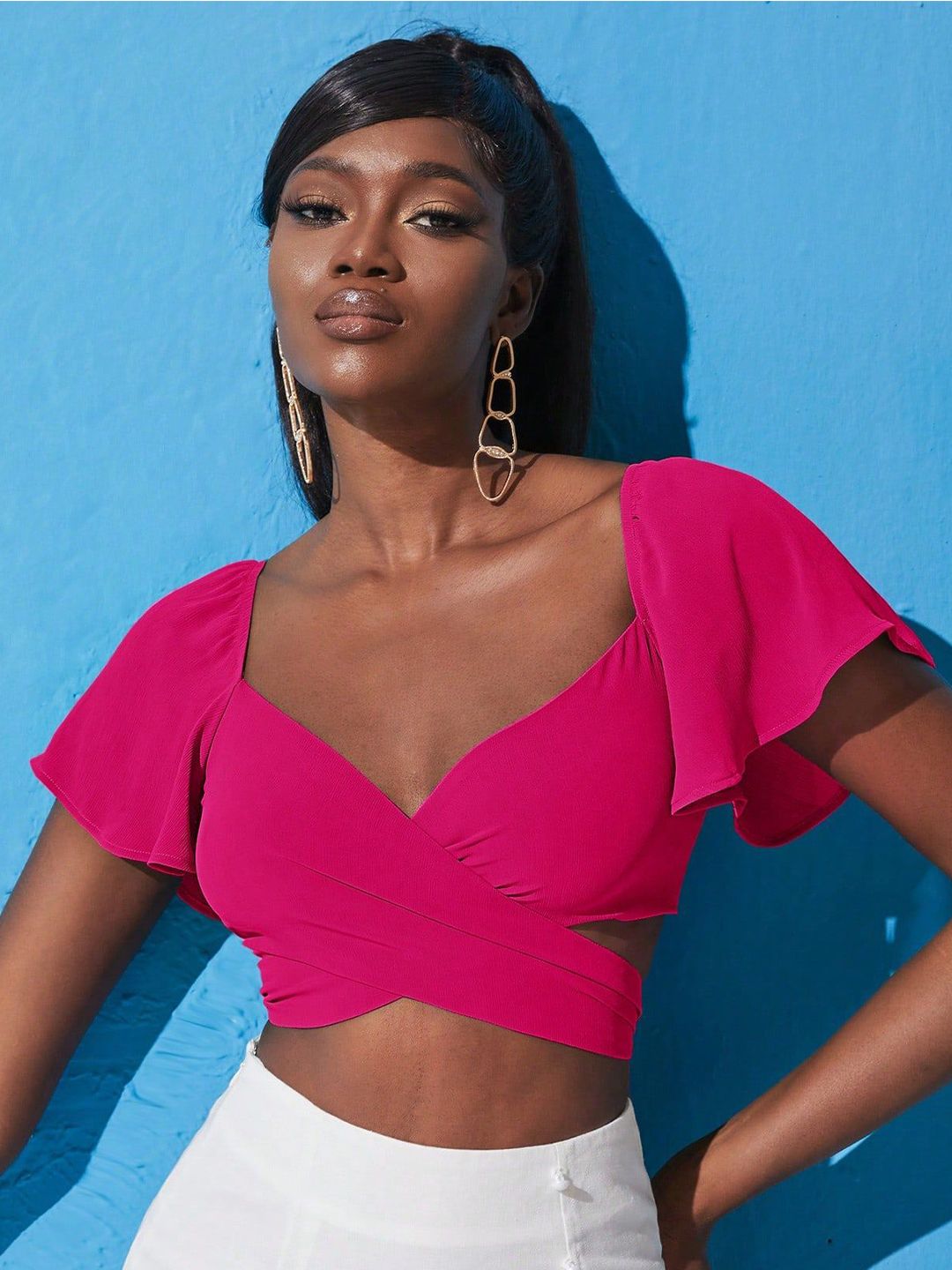 Kotty Women Solid Sweetheart Neck Top