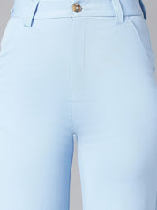 Kotty Women Colourblocked Straight Fit High-Rise Easy Wash Trousers