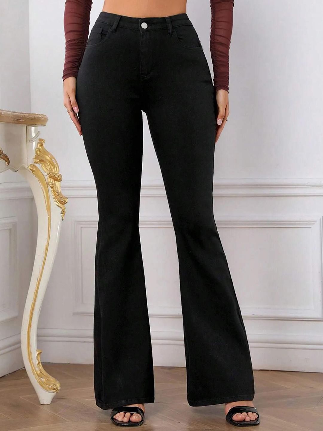 Kotty Women Bootcut High-Rise Stretchable Cotton Jeans