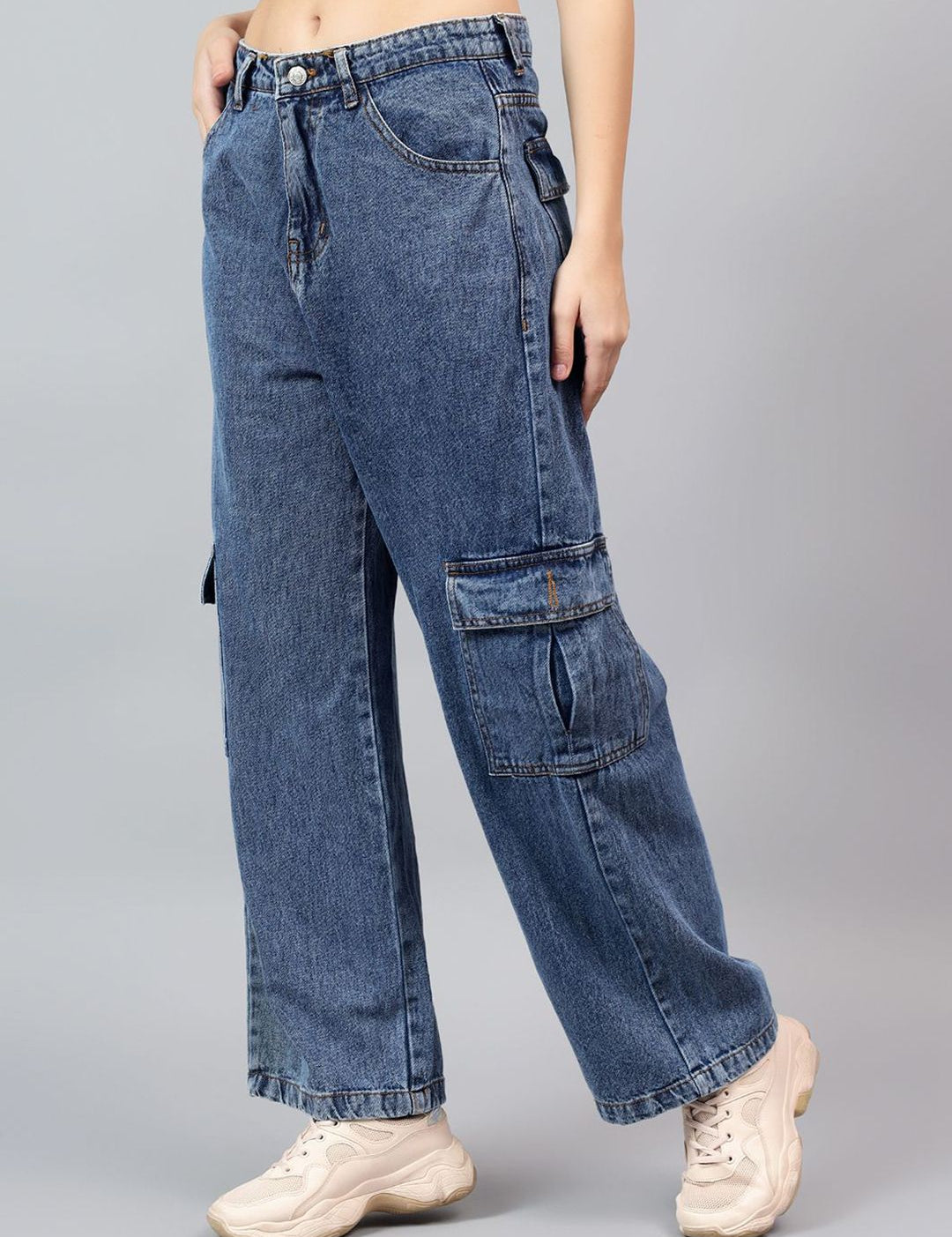 Kotty Women Straight Fit Mid-Rise Cotton Stretchable Jeans