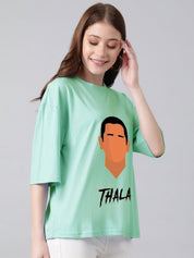 Kotty Women Graphic Printed Round Neck Cotton Oversized T-shirt