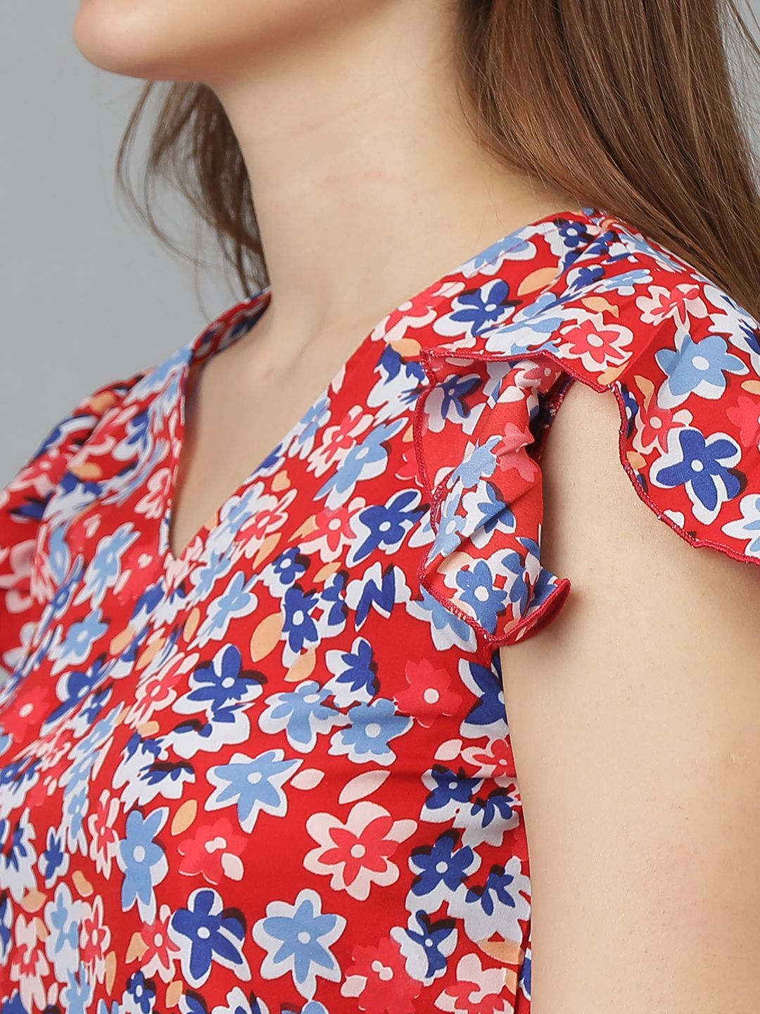 Kotty Floral Print Crepe Top