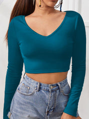 Kotty Women Solid V-Neck Top