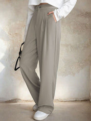 Kotty Women Relaxed Straight Leg Straight Fit High-Rise Easy Wash Trousers
