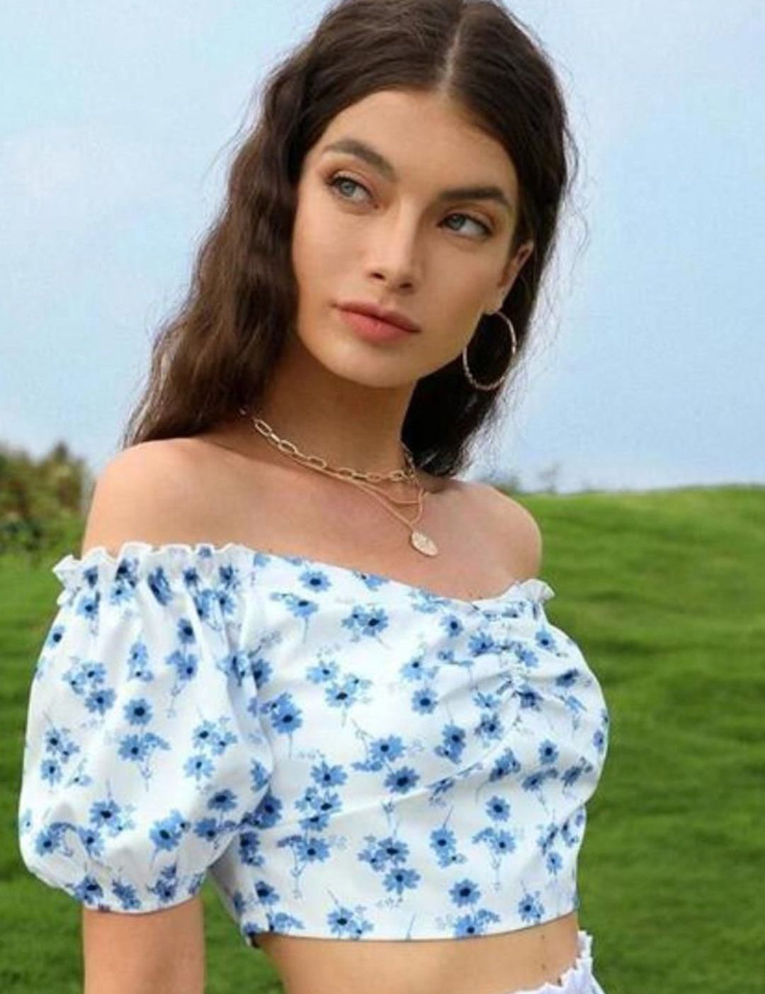 Kotty Women Floral Off-Shoulder Crop Top