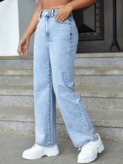 Kotty Women Jean Straight Fit High-Rise Heavy Fade Stretchable Jeans