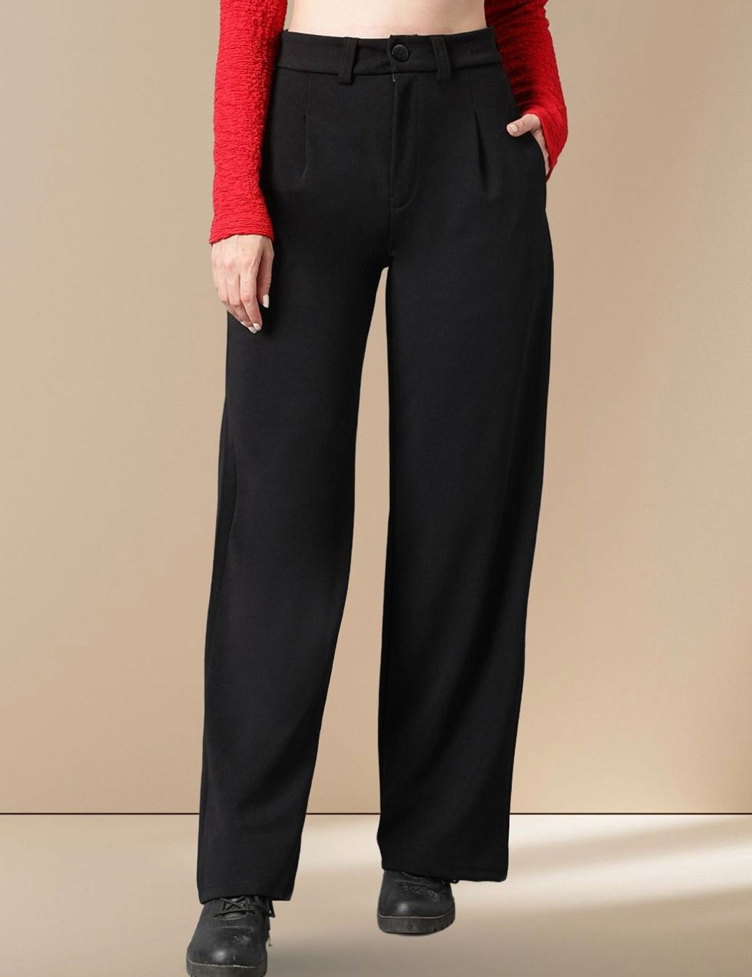 Kotty Women Straight Fit High-Rise Trousers
