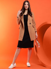 Kotty Women Solid Notched Overcoat