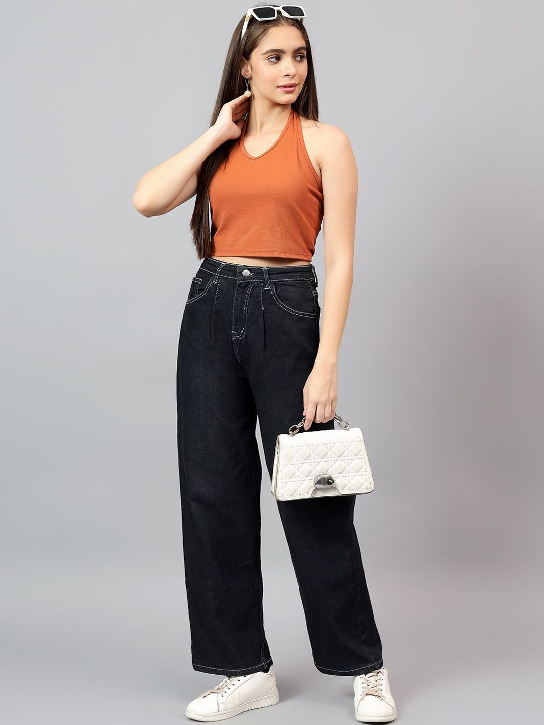 Kotty Women Straight Fit High-Rise Stretchable Jeans