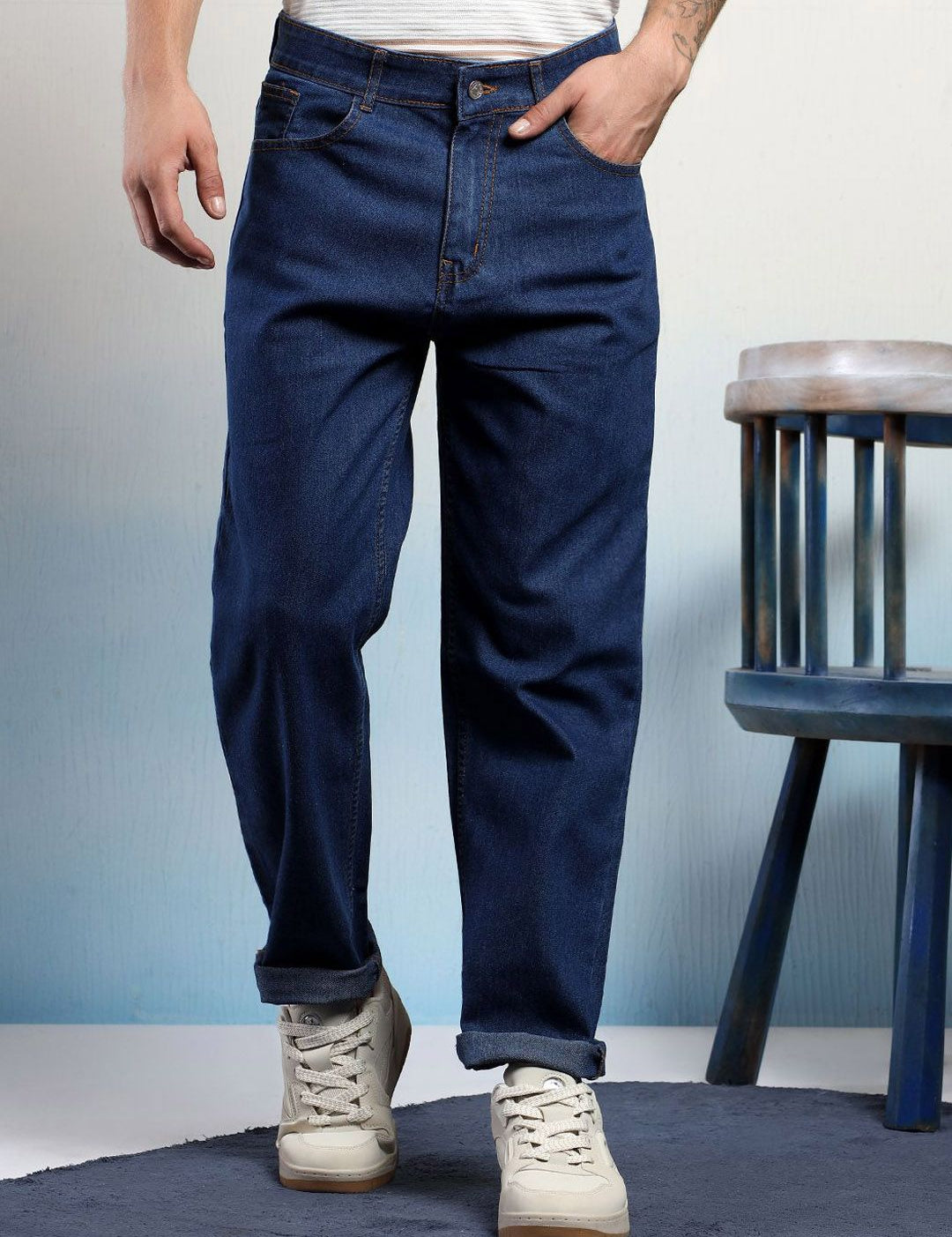 Kotty Men Straight Fit Low-Rise Stretchable Jeans