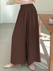 Kotty Women Relaxed Straight Leg Loose Fit High-Rise Wrinkle Free Trousers