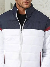 Kotty Men Mock Collar Colourblocked Puffer Jacket