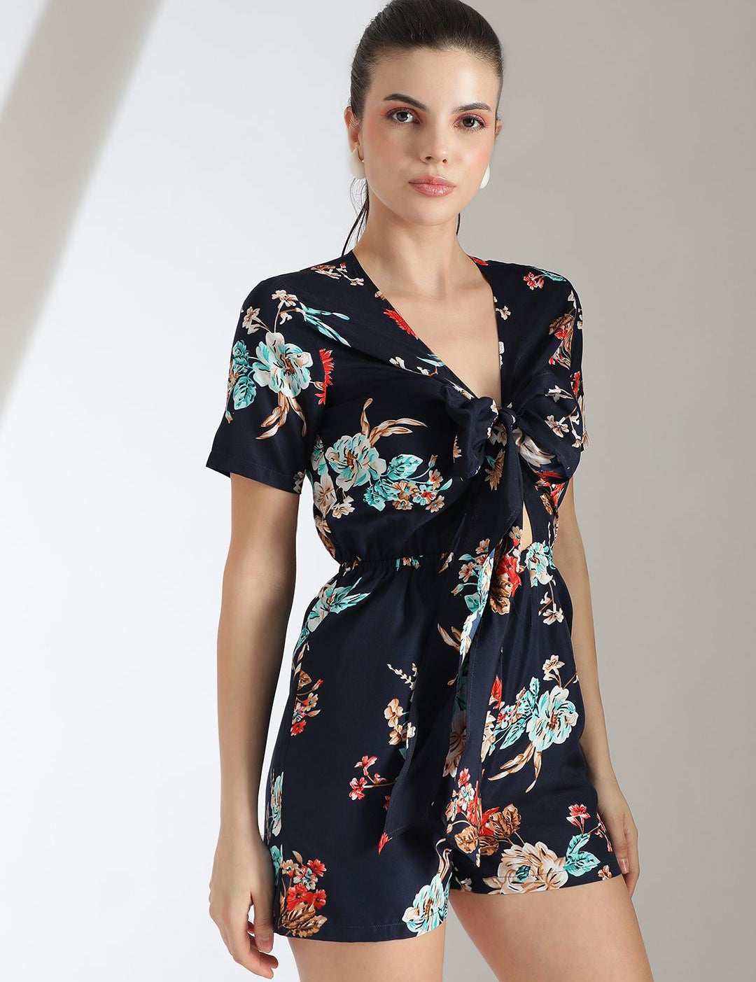 Kotty Women Printed Short Sleeves Jumpsuit