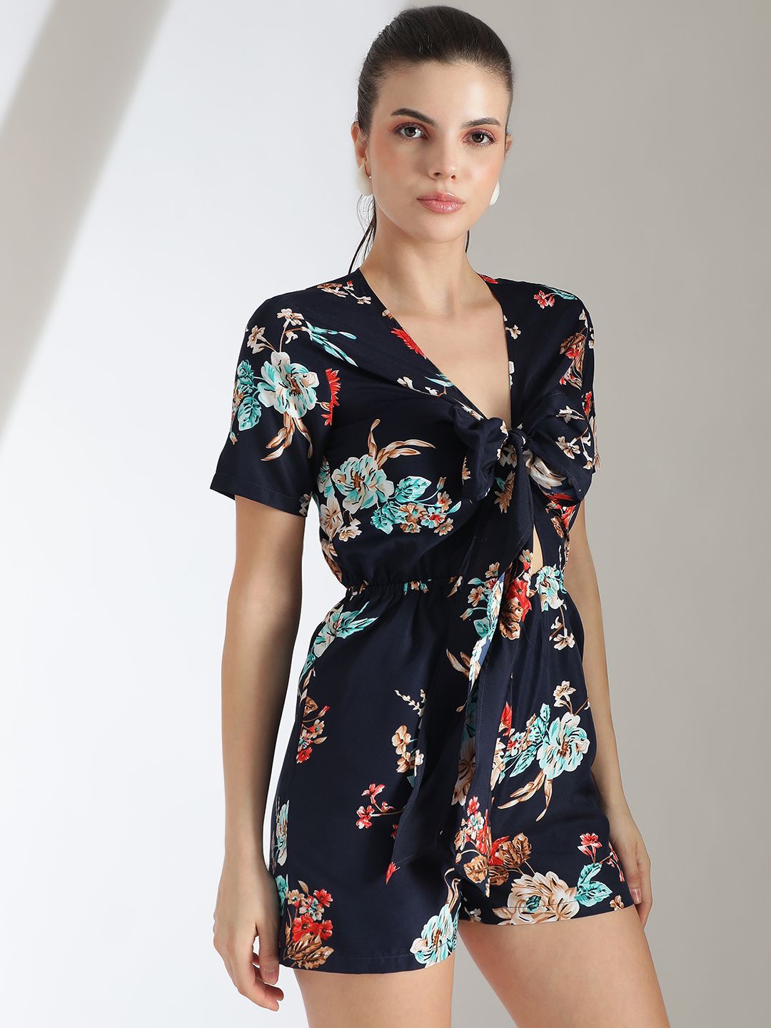 Kotty Women Printed Short Sleeves Jumpsuit