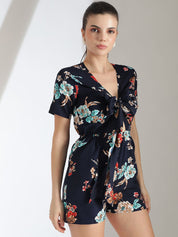 Kotty Women Printed Short Sleeves Jumpsuit