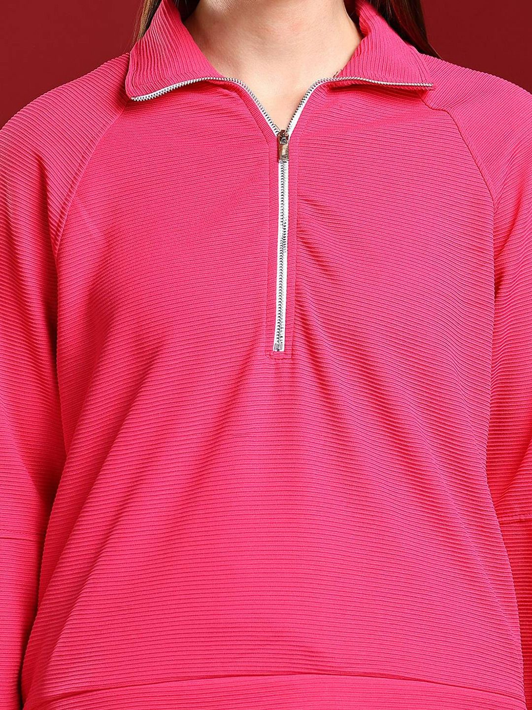 Kotty Women Shirt Collar Full Sleeve Sweatshirt