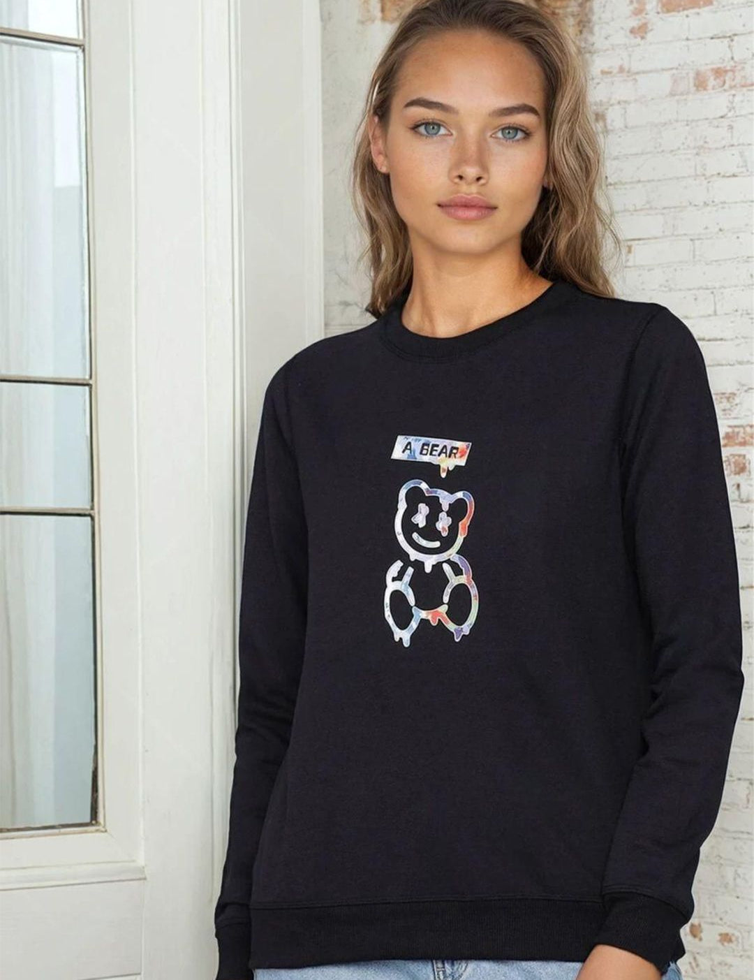 Kotty Women Graphic Printed Round Neck Full Sleeve Pullover Sweatshirt