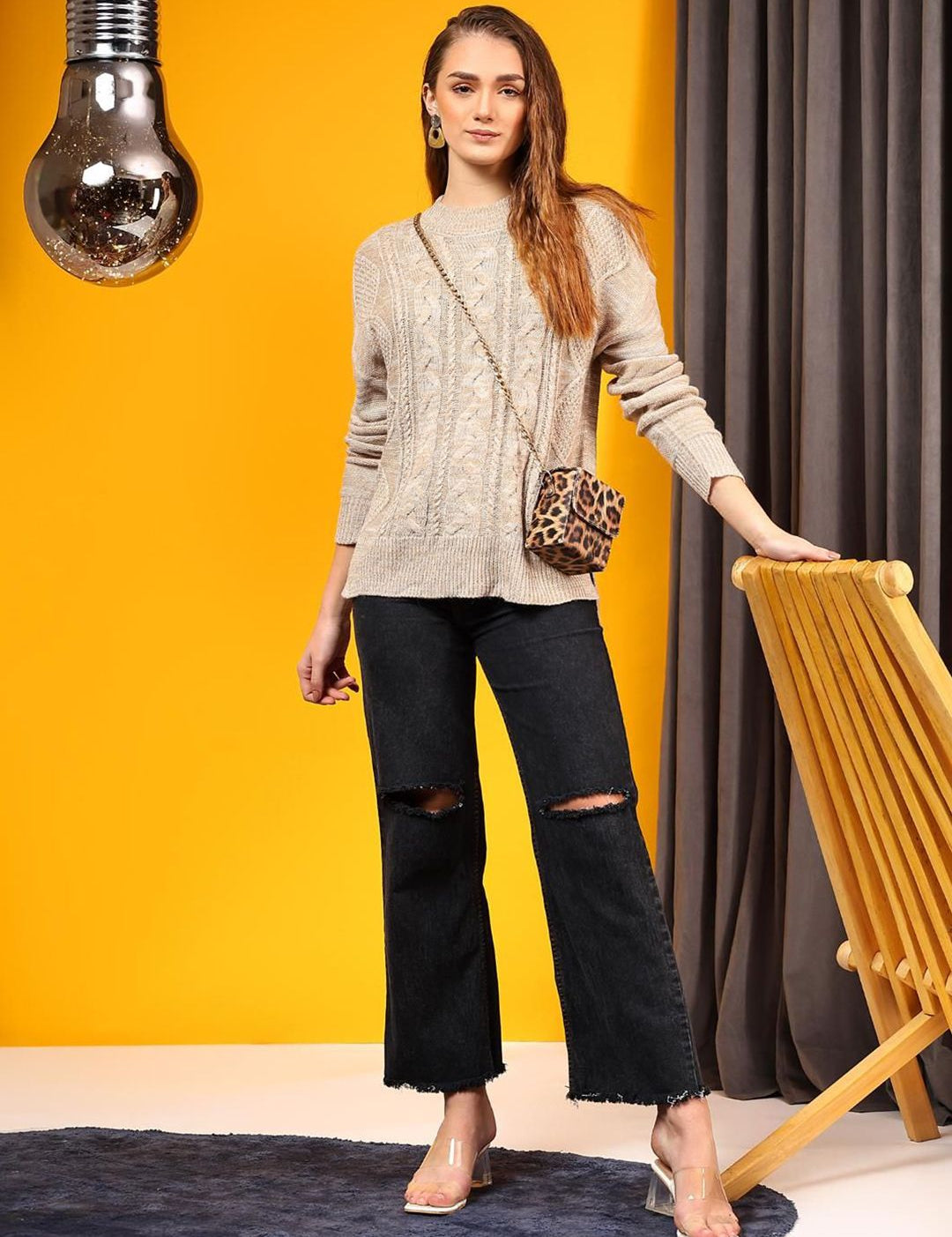 Kotty Women Cable Knit Pullover