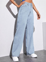 Kotty Women Wide Leg High-Rise Light Fade Stretchable Jeans