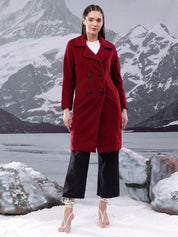 Kotty Women Notched Lapel Single-Breasted Overcoat