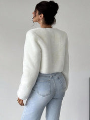 Kotty Women Collarless Self Design Open Front Jacket