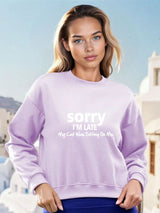 Kotty Women Typography Printed Round Neck Full Sleeve Sweatshirt