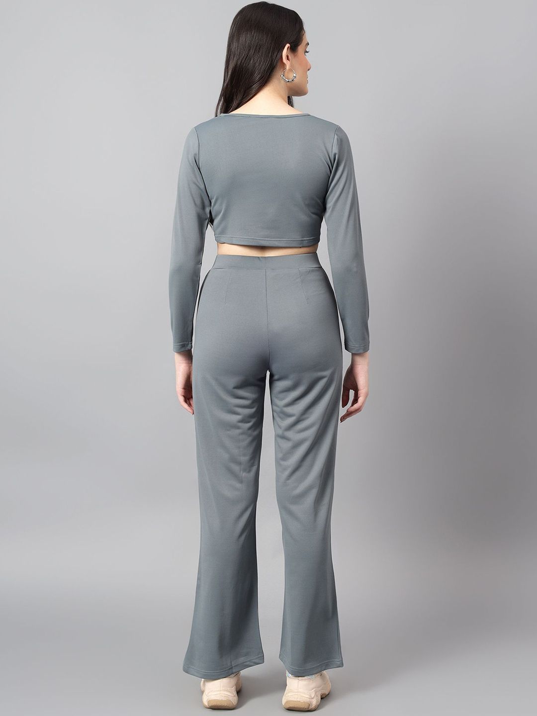 Kotty Grey Scoop Neck Top With Trouser