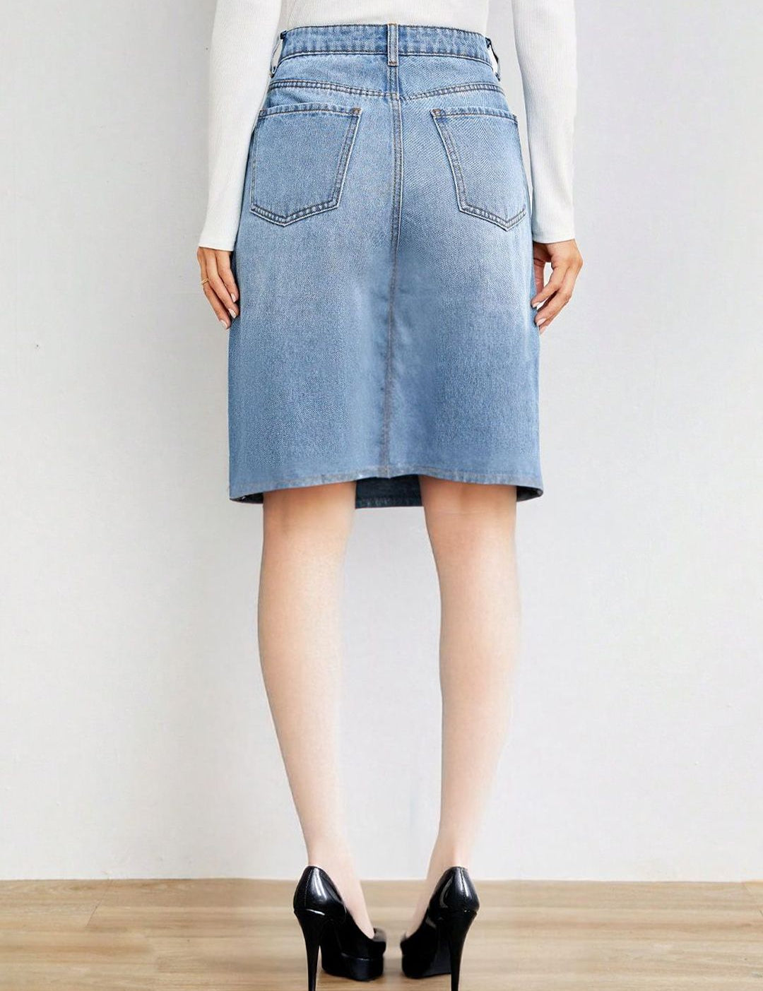 Kotty Women A-Line Above Knee Blue Skirt