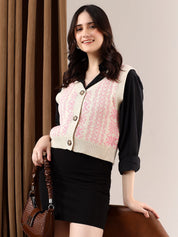 Kotty Women Printed Crop Cardigan