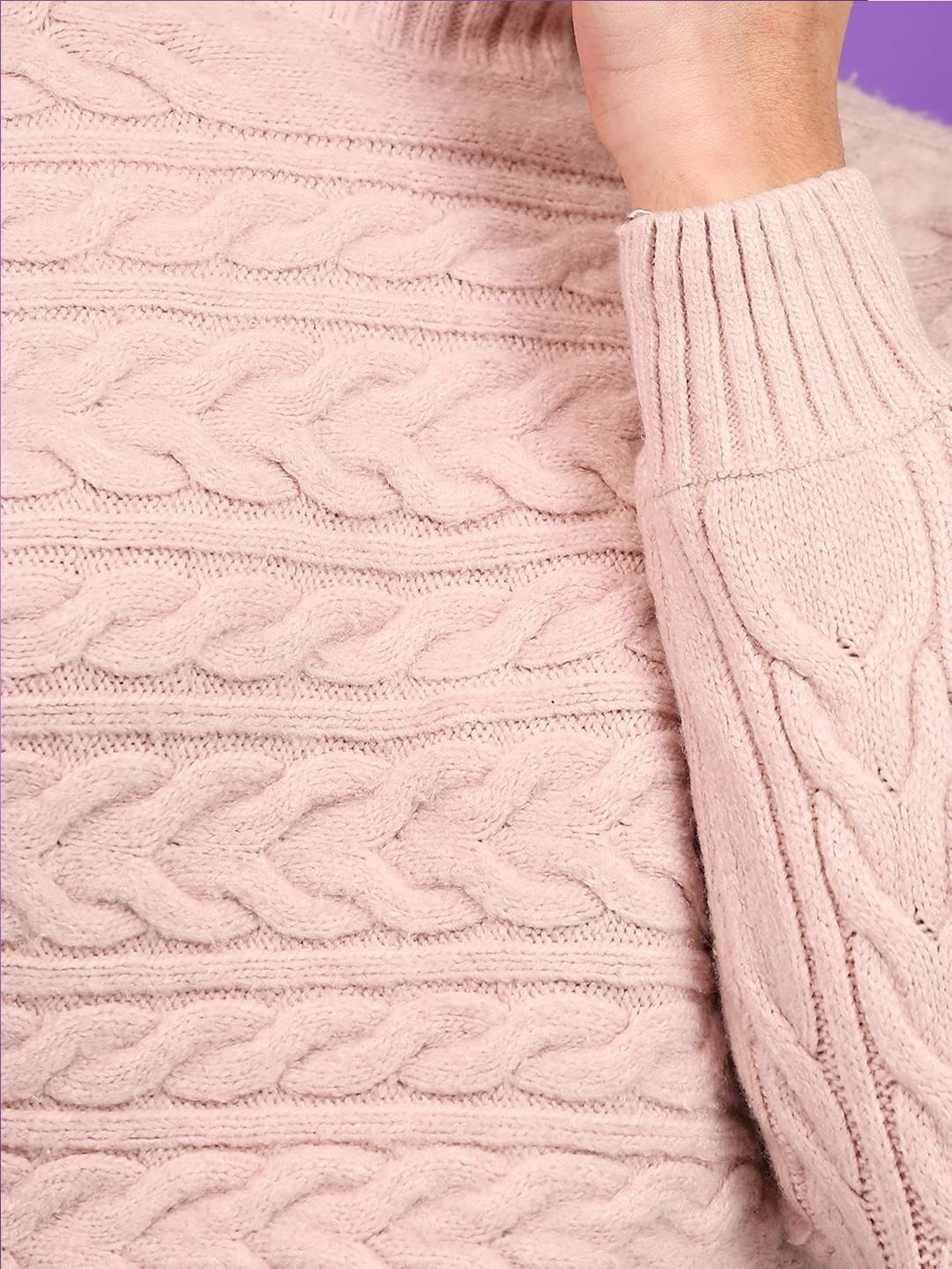 Kotty Women Cable Knit Crop Pullover Sweaters