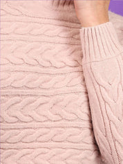 Kotty Women Cable Knit Crop Pullover Sweaters