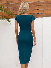 Kotty Flared Sleeve Bodycon Midi Dress