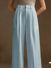 Kotty Women Relaxed Straight Leg High-Rise Pleated Wide Leg Trousers