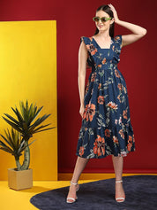 Kotty Print Crepe Fit & Flare Midi Dress