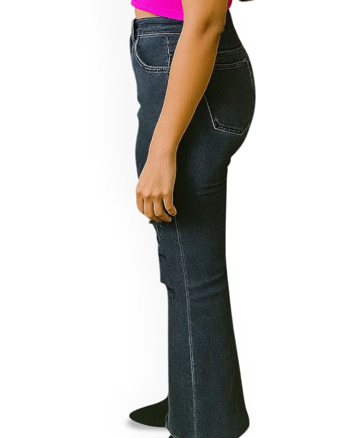 Kotty Women High-Rise Highly Distressed StretchableBootcut Jeans