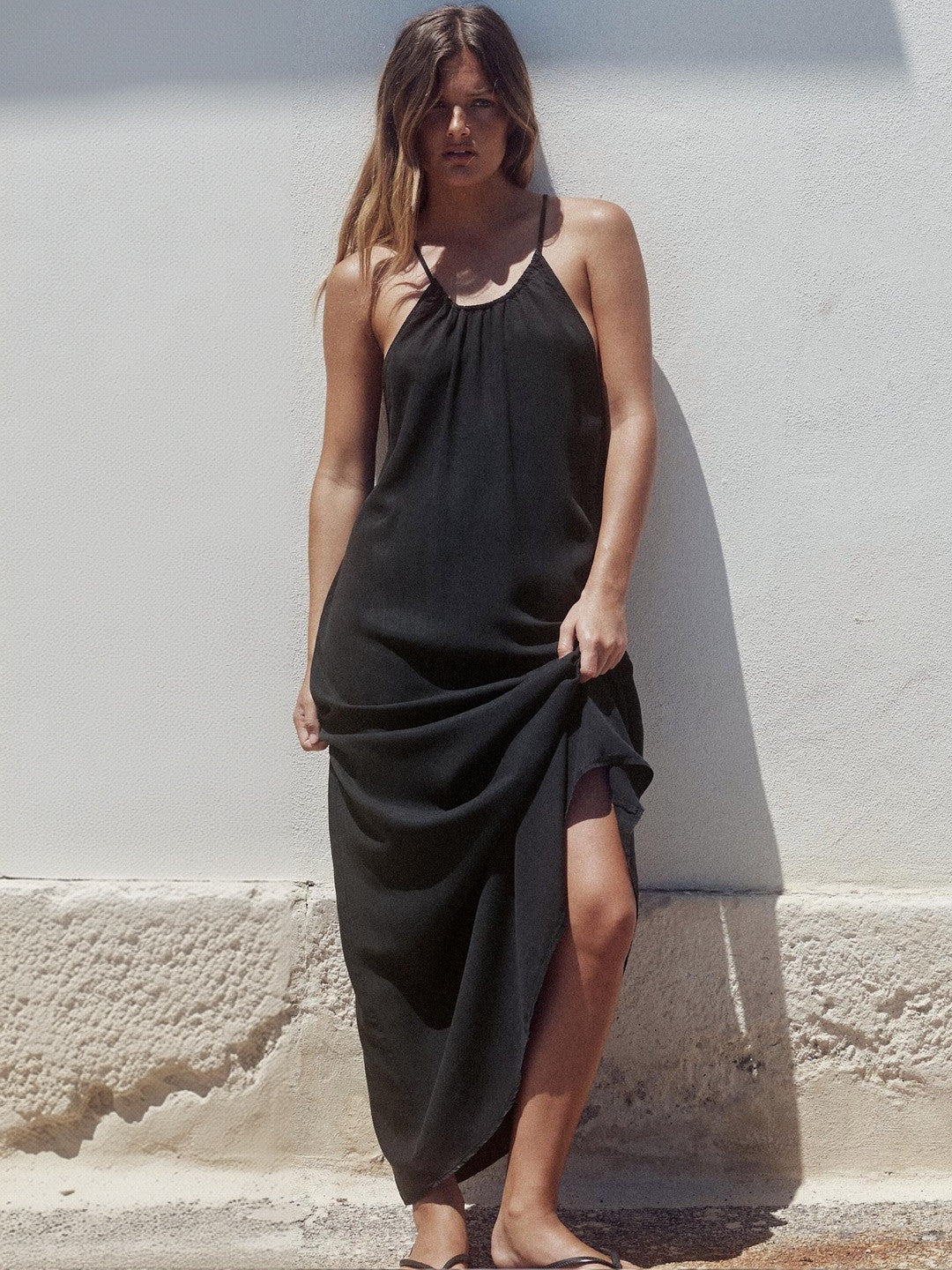 Kotty women elegant halter neck A-line maxi dress