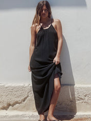 Kotty women elegant halter neck A-line maxi dress