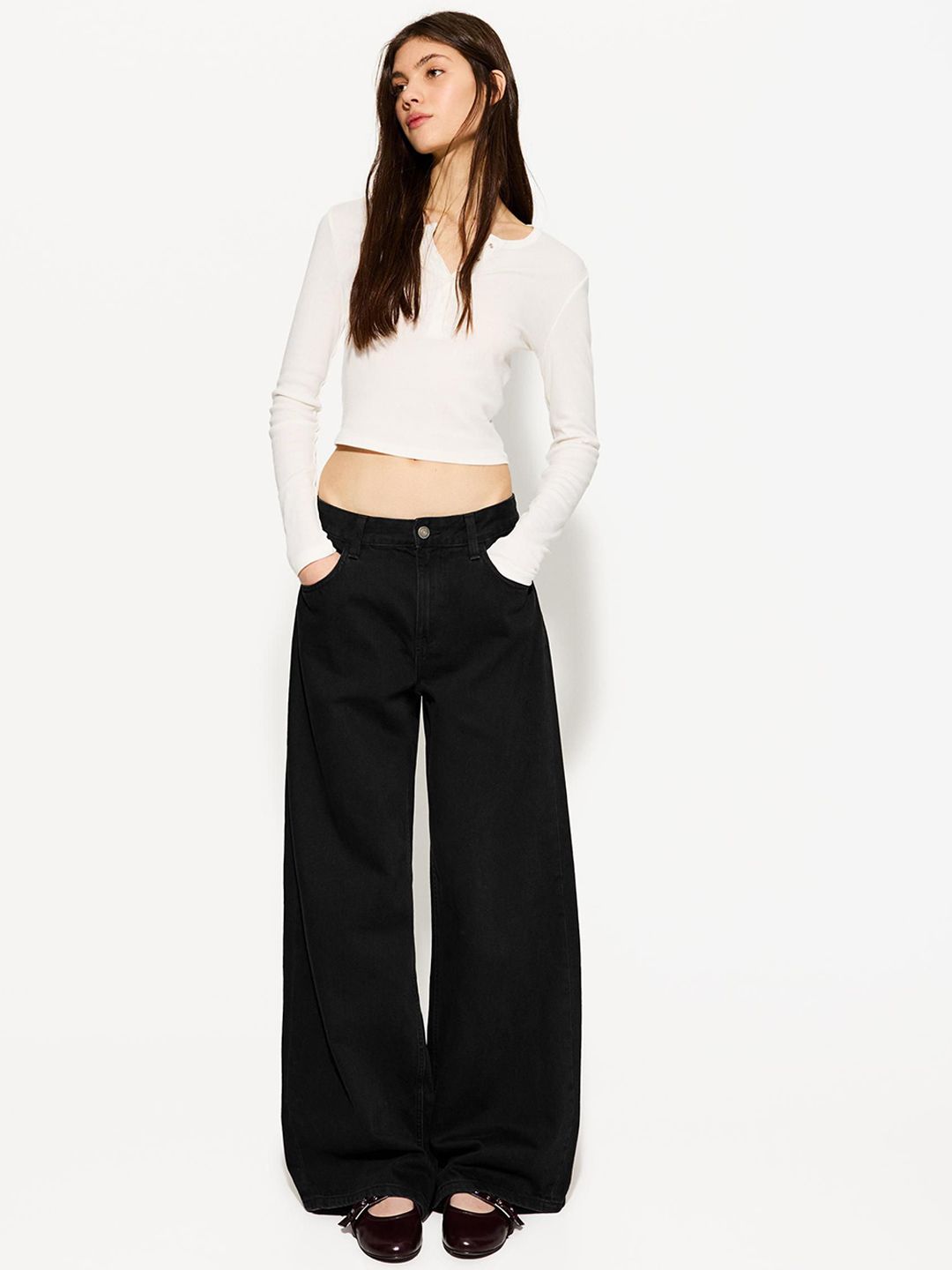 Kotty Women Jean Flared High-Rise Cotton Jeans