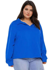 Kotty Women Shirt Collar Full Sleeve Sweatshirt